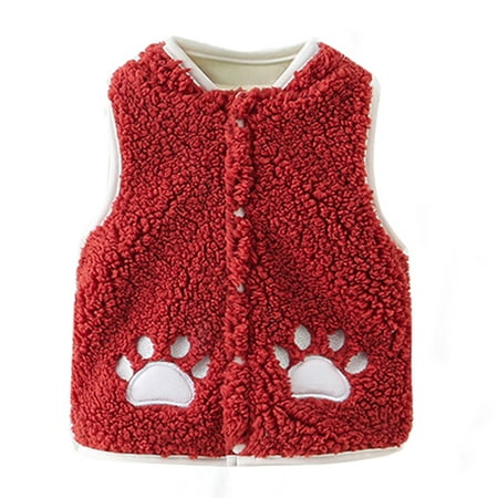 

Durtebeua Toddler Kids Baby Girls Boys Cartoon Outdoor Waistcoat Vest Windproof Coat Girls Solid Color Fð®r Vest Jacket Kid Toddler Sleeveless Warm Outwear with Pockets