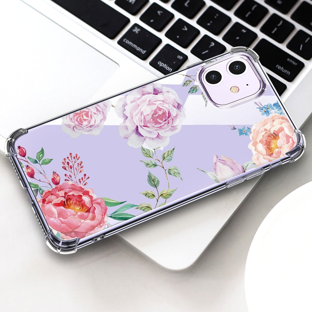 iPhone 11 Case Clear Flowers Pattern Cover Compatible with iPhone 11 6.