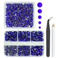 thumbnail image 1 of qiipii 2 cajas 3060 piezas de diamantes de imitación de resina violeta púrpura para manualidades, piedras de resina planas de 2 mm, 3 mm, 4 mm, 5 mm, 6 mm, gemas sin fijación por calor, diamantes para, 1 of 5