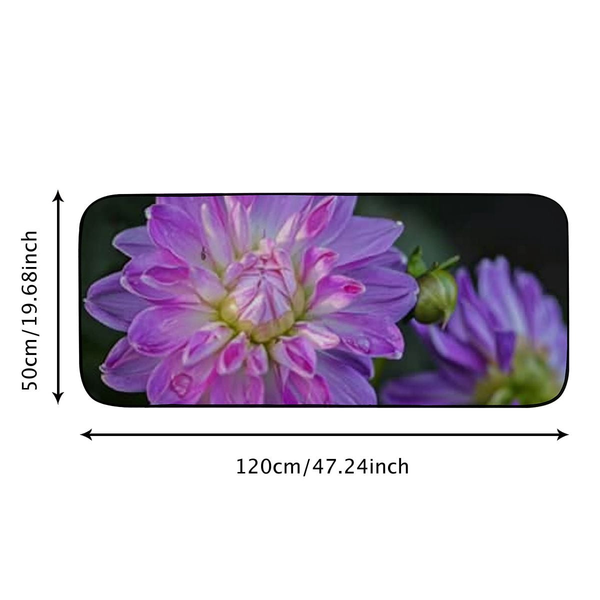 Heduofu Decorative Door Mat, Door Mat with Non-Slip Rubber Backing, Easy Cleaning, Traps Dirt, Rug for Entry, Patio, Garage  - Flower Blossom Bloom Dahlia Nature Plant 19.68*47.24 in