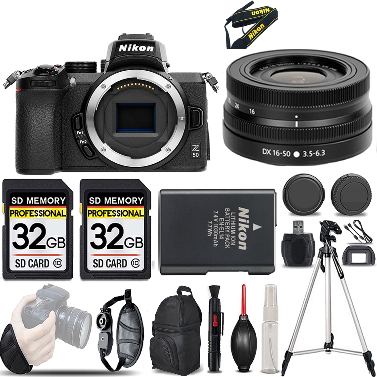  Nikon Z30 Mirrorless Camera with 2 Lens Kit NIKKOR Z DX  16-50mm F3.5-6.3 VR and 50-250mm F4.5-6.3 VR Bundle 1743 w/Deco Gear  Photography Backpack + LED + Filter Kit +