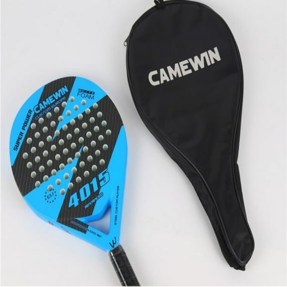 Tennis Paddle Racket with Carbon Fiber Surface & EVA Foam, Comfortable Grip, Lightweight High-Elastic Racquet with Storage Bag