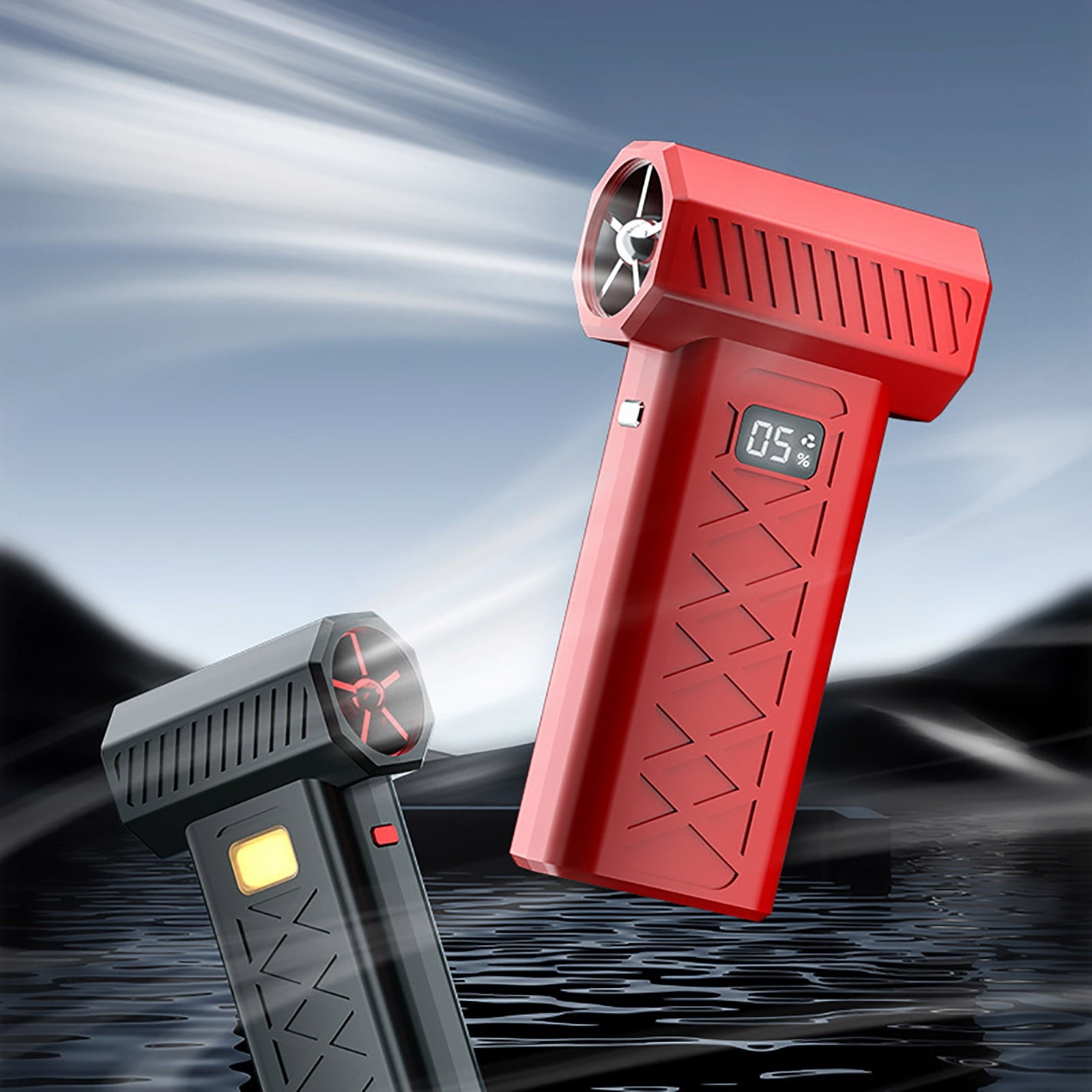 Ycandiee Turbo Fan Dust Blower, Rechargeable Air Duster for PC, Keyboard, Car, Outdoors, Home, Snow and Leaves Clearing