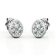 thumbnail image 1 of JeenMata Pendientes con Solitario de Moissanita Ovalada de 2 Quilates Engastados en Bisel y Baño de Oro Blanco de 18 K sobre Plata, 1 of 5