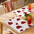 thumbnail image 4 of Ladybug Placemats Set of 12 Cartoon Red Black Dots Animals Modern Simple Place Mats Indoor Wipeable Table Mats Washable Cloth Dining Table Placemats for Kitchen Holiday Party Home Decor 13x19 Inch, 4 of 9