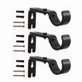 thumbnail image 1 of Adjustable Curtain Rod Brackets Wall Mount Hangers for Drapery Support Black Iron, 1 of 5