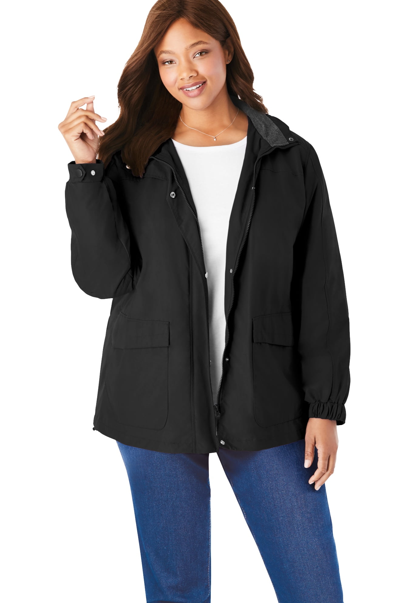 plus size fleece lined coat