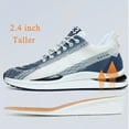 thumbnail image 4 of Mens Elevator Sneakers Invisible Height Increasing Elevator Shoes cloud runners 2.4" boost Taller Lightweight Breathable Mesh Upper Hidden Heel Trainers Lace-up Sports Shoes White 42, 4 of 7
