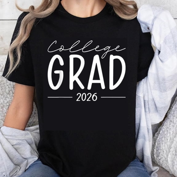 100% Cotton College Grad 2026 Graduation Celebration Shirt For Women Men Unisex Graduation Day Gift T-Shirt
