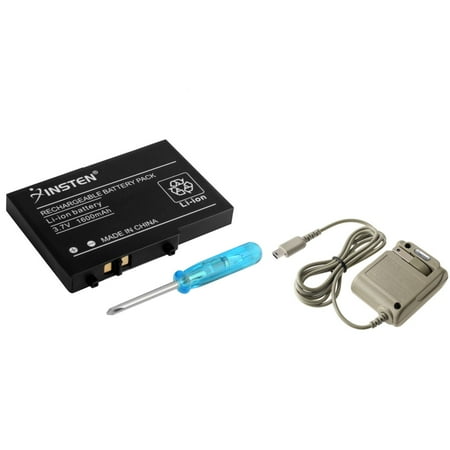 Insten AC Home Wall Adapter Charger+Rechargeable Battery For Nintendo DS Lite DSL NDSL
