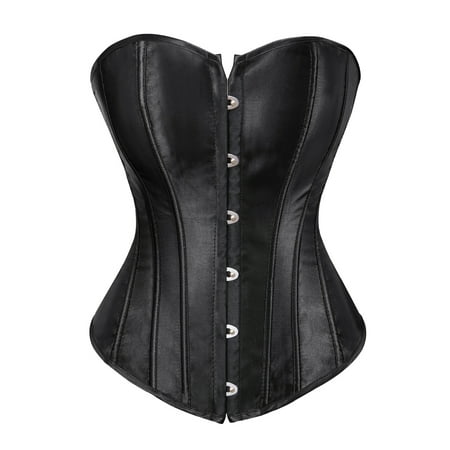 Corset Top For Women Bustier Lingerie for Women Stain Overbust Vintage Waist Cincher Black L