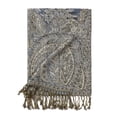 thumbnail image 4 of Pashmina Scarf Women Luxury Reversible Shawl Paisley Wrap Blanket Rave Scarves with Fringes 78.5'' X 27.5''(Indigo Blue), 4 of 7
