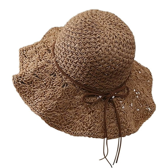 Lroveb Sun Hats for Women Summer Beach Wide Brim Upf 50 Panama Fedora Foldable Packable Hat Floppy Straw Hat