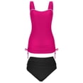 thumbnail image 5 of Tankini Swimsuit Tummy Control Bathing Suits Two Piece Slimming Swim Suit High Waisted Built in Bra Swimwear Hot Pink M, 5 of 9