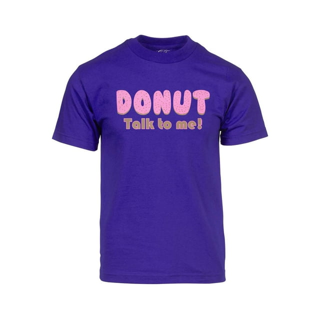Mens Donut Talk to Me! Short-Sleeve T-Shirt - Purple - Large