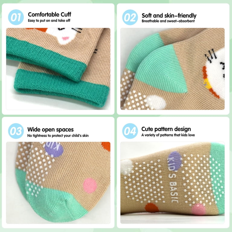 Skibeaut Girls Crew Grip Socks 12-Pair Pack photo 3
