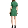 thumbnail image 3 of Allegra K Women's Button Front A-Line Puff Sleeve Solid Above Knee Shirt Dress, 3 of 6