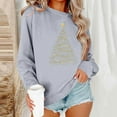 thumbnail image 2 of Jsaierl Christmas Fleece Sweatshirts Women Funny Christmas Graphic Sweatshirt Work Pullover Sweater Tops Crewneck Dressy Casual Long Sleeve Shirts Christmas Gifts, 2 of 7