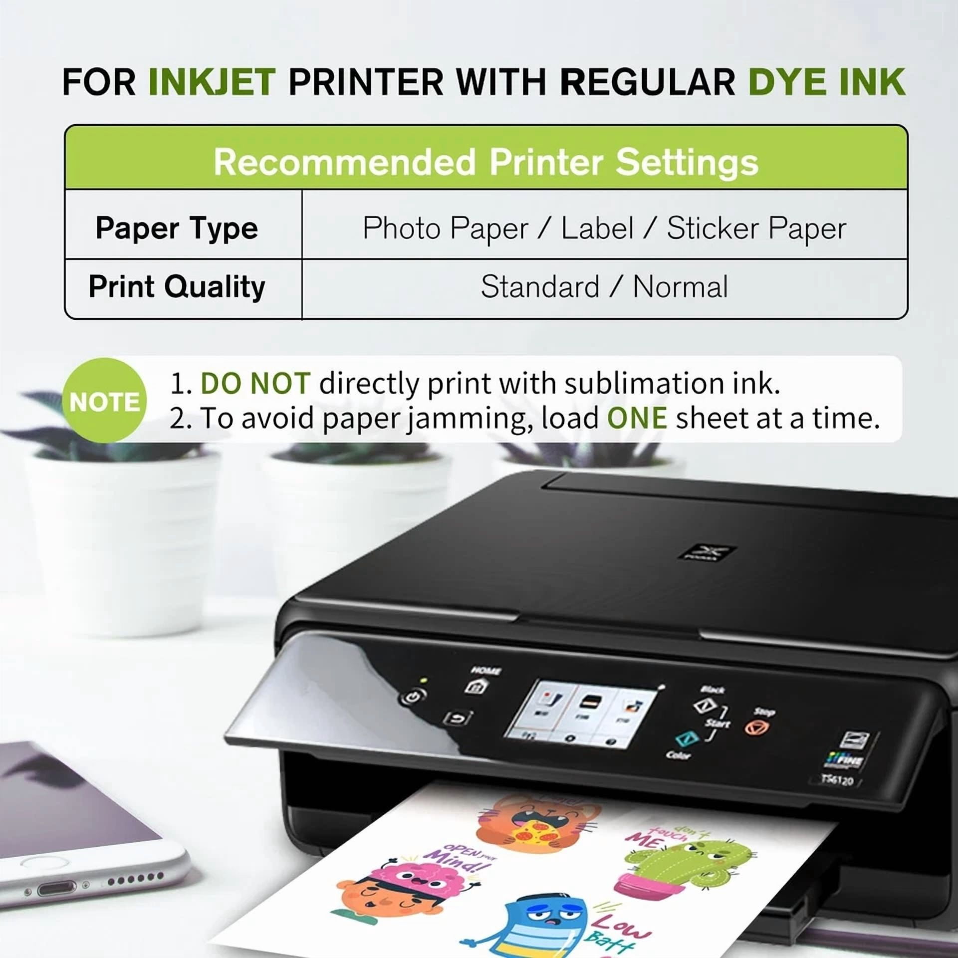 CRESTIN- A-Sub Clear Sticker Paper For Inkjet Printers - Waterproof Transparent Printable