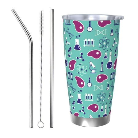 

Matuu Cultured Meat Science for 20oz Durable Thermal Cups Keep Drinks Cold and Hot Insulated Car Mug with Lid-Straw Three-piece Set