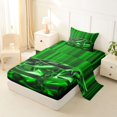 thumbnail image 2 of Castle Fairy Bright Neon Sports Car Twin Sheet Sets 3pcs for Kids, Green Glow Race Bedding for Bedroom, Green Black, 2 of 6