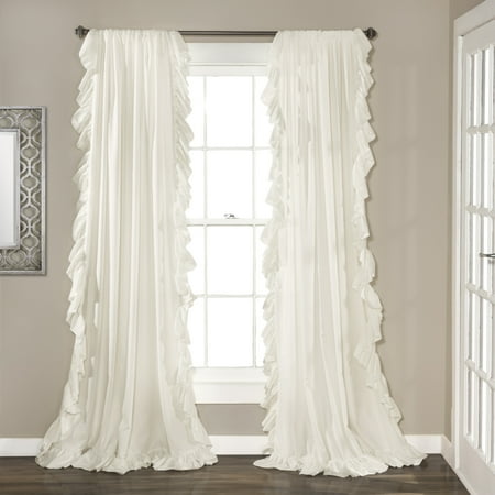 Cascading Ruffles Curtain Panel Walmart Com