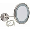 thumbnail image 2 of Jerdon Lighted Makeup Mirror - Corded Wall Mount Magnifying Mirror with LED Lights - Brushed Nickel Finish - 9.5-Inch Diameter - Model HL1016NL, 2 of 6