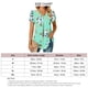 thumbnail image 3 of Blusas de gasa elegantes de verano para mujer, cuello en V, manga corta de pétalo, camisetas básicas plisadas informales, 3 of 3