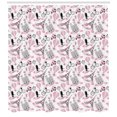 thumbnail image 3 of Ambesonne Eiffel Shower Curtain, Love in Paris Bridal Pink, 69"Wx84"L, Rose Black White, 3 of 3