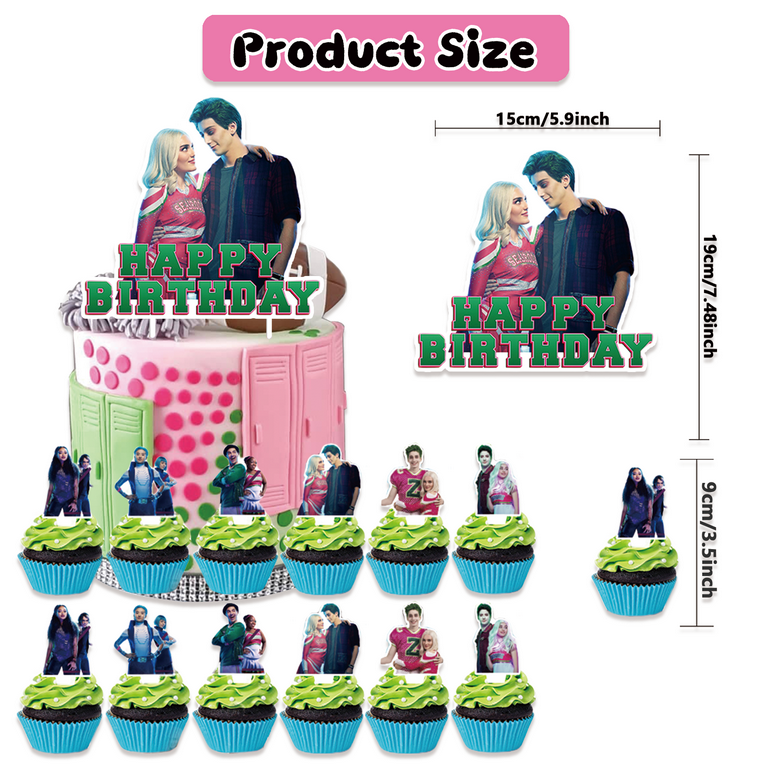 32 PCS For Zombie Theme For High Birthday Party Decorations,With 1 Happy Birthday Banner Garland,13 Cupcake Toppers,18 Balloons for Children Party Decorations