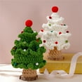 thumbnail image 4 of Décorations de Sapin de Noël Tricotées à la Main Sapin de Noël Simulé Décorations en Bois en Pot Tricotées avec des Boules Colorées et des Boules Rouges pour Voiture et Maison Bureau Salle de Classe Deux Couleurs, 4 of 8