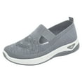 thumbnail image 2 of CQONEPT Women's Woven Breathable Soft Sole Shoes - 2025 Non-Slip Walking Slip on Foam Shoes, Lightweight Comfort Platform Mesh Slip in Sneakers Arch Support Size 5.5 Gray, 2 of 4