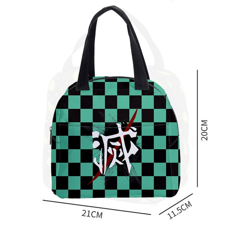 Moive Demon Slayer Waterproof Nylon Insulated Cooler Lunch Bag Portable Nylon Zipper Oxford Comfortable Lunch Tote Bag
