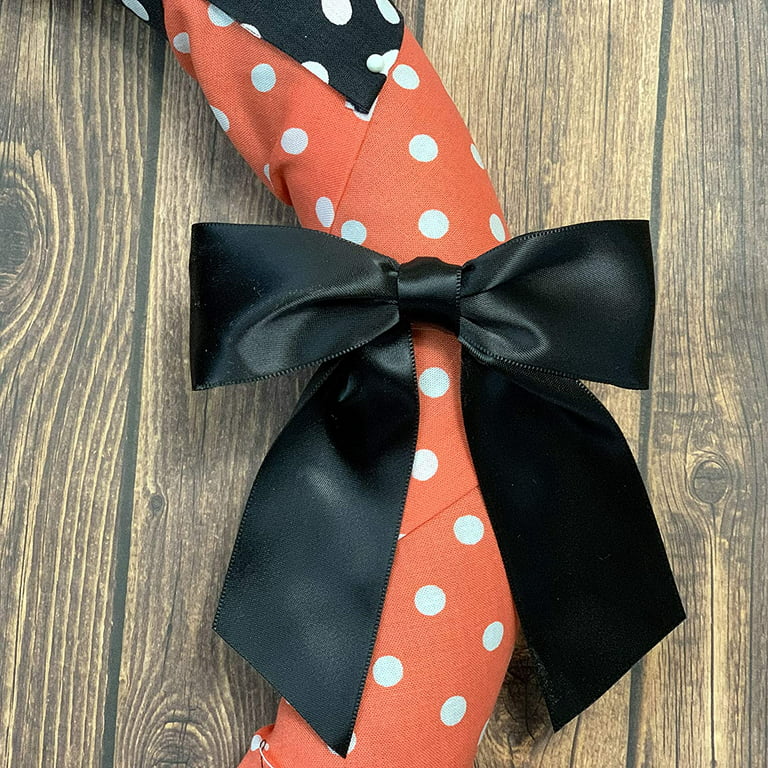 Satin Ribbon Christmas Bows for Gift Wrapping, Christmas Cards, Scrapbooks,  Wedding Invitations, Decorate Christmas Presents. Made of Black Ribbon for