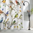 thumbnail image 3 of Spring Leaves Colorful Bird on White Shower Curtain for Bathroom, Watercolor Branch Waterproof Shower Curtains Washable Quick Dry with Hooks Bathtub Curtains 36x72IN, 3 of 9