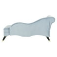 thumbnail image 4 of SAFAVIEH Caiden Retro Chic Velvet Chaise with Pillow, Slate Blue/Espresso, 4 of 9