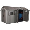 thumbnail image 1 of Lifetime Outdoor Storage Shed, 15 ft x 8 ft With Dual Side Entry, Dark Grey Roughcut, 1 of 9