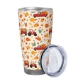 thumbnail image 2 of Vsdgher Pumpkins On Red Car And Tractor 20 Oz Stainless Steel Vacuum Insulated, Travel Mug Coffee Cup for Home, Office, Outdoor Works Great for Ice Drinks and Hot Beverage -Without Straw, 2 of 8