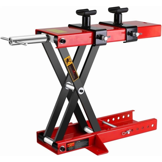 Vérin à Ciseaux pour Moto 1100 Lb avec Goupille de Verrouillage de Sécurité Réglable 3,7 Po - 18,7 Po Support de Vélo Robuste pour Réparation de Moto Tout-Terrain Cruiser