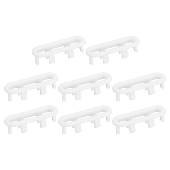 8Pack 47.8x13.6mm Sink Trim Overflow Cover Rings Oval Hole Insert in Caps White