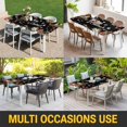 thumbnail image 5 of Merry Christmas Table Cloths for 5 Foot Rectangle Tables, Black Xmas Tree Snowflake Poinsettia Patio Waterproof Elastic Fitted Tablecloths, Washable Rectangular Table Cover for Camping, 5 of 8