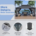 thumbnail image 6 of Kullavik 12'x16' Hardtop Gazebo, Outdoor Double Roof Canopy with Netting and Curtains, Galvanized Metal Frame, Sunshade for Patio, Backyard, Deck and Lawns-Gray, 6 of 7