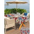 thumbnail image 5 of Outdoor Tablecloth with Umbrella Hole for Patio/Picnic/Party/Camping, Red Blue Floral Waterproof Table Cloth Rectangle Table Cover Washable, Independence Day Flowers Black Buffalo Plaid (60"x 84"), 5 of 8