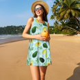 thumbnail image 3 of Pofeuu Avocado Flowers And Leaves Print Women's Sleeveless Dress, Loose Fit Summer Dress, Casual Tank Dress for Women, 3 of 7
