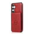 thumbnail image 2 of for Samsung Galaxy S23 Plus, Classic PU Leather Case with Magnetic Clasp Card Slots Stand Function Durable Shockproof Soft TPU Phone Case Back Cover with Car Magnetic for S23 Plus, Red, 2 of 9