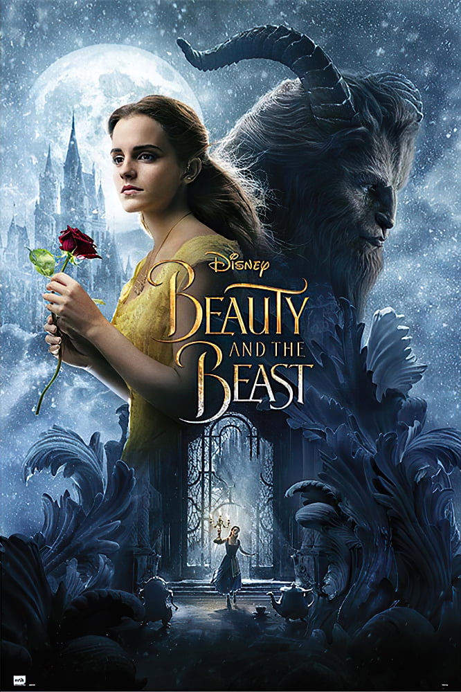 Beauty And The Beast Movie Poster Print Regular Style 2 Belle The Beast Black Poster Hanger Walmart Com