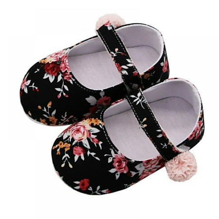 

Classic Princess Girl Crib Mary Jane Flower Shoes Floral Newborn Soft Soled Anti-slip Shoes Footwear 0-18 Months