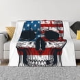 thumbnail image 1 of Fotbe American Flag Skull Manta de Franela con Estampado, Manta Ultrasuave para Cama, Sofá, Auto, Hipoalergénica y Antibolitas-50"x40", 1 of 6