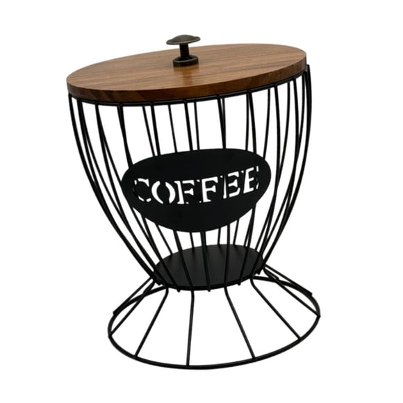 bedienty Coffee Pod Holder Container Reusable Versatile for Home with Counter lid Kitchen Cafe black