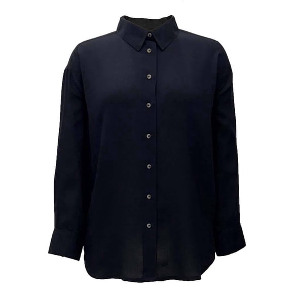 Blusa George para Mujer Camisera con Manga Larga Negro Talla CH